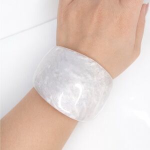 White Marbled Bangle Bracelet